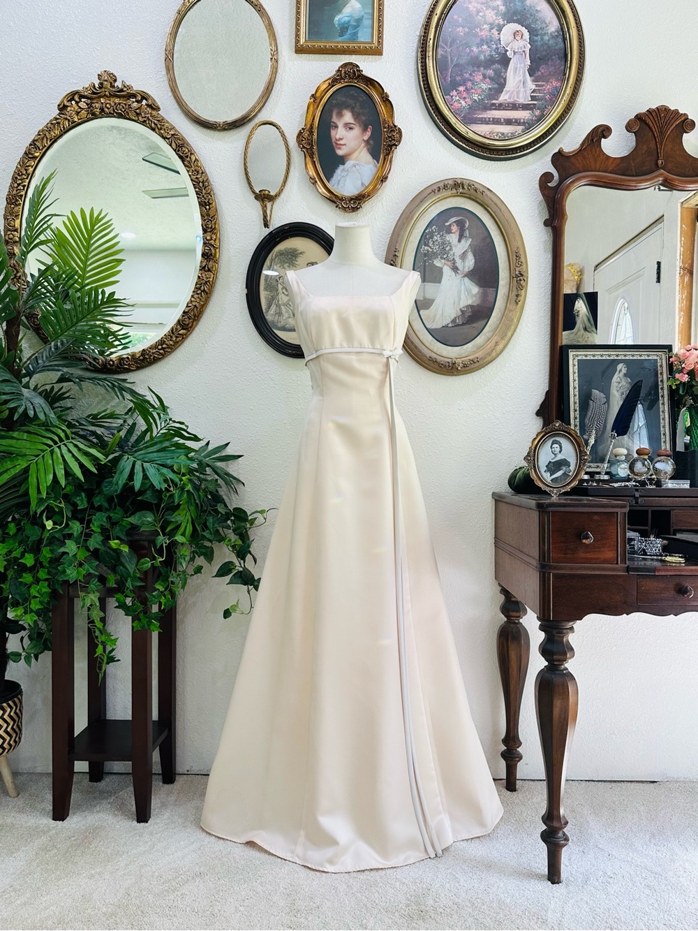 Jordan Ivory Satin A-Line Wedding Dress